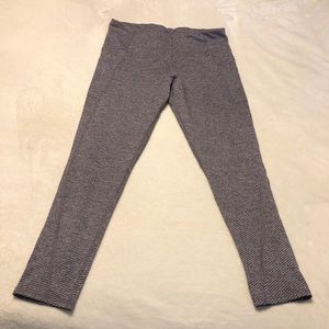 gray and lavender high waist leggings w/ pockets